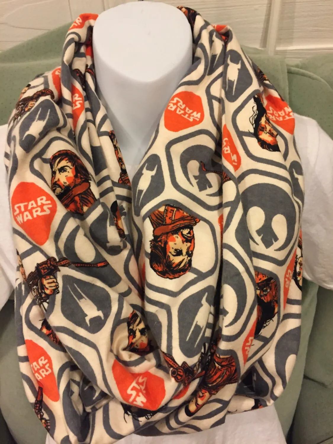 Star Wars Rogue One Infinity Scarf - Handmade Rebel Polygon Flannel Accessory for Galactic Style