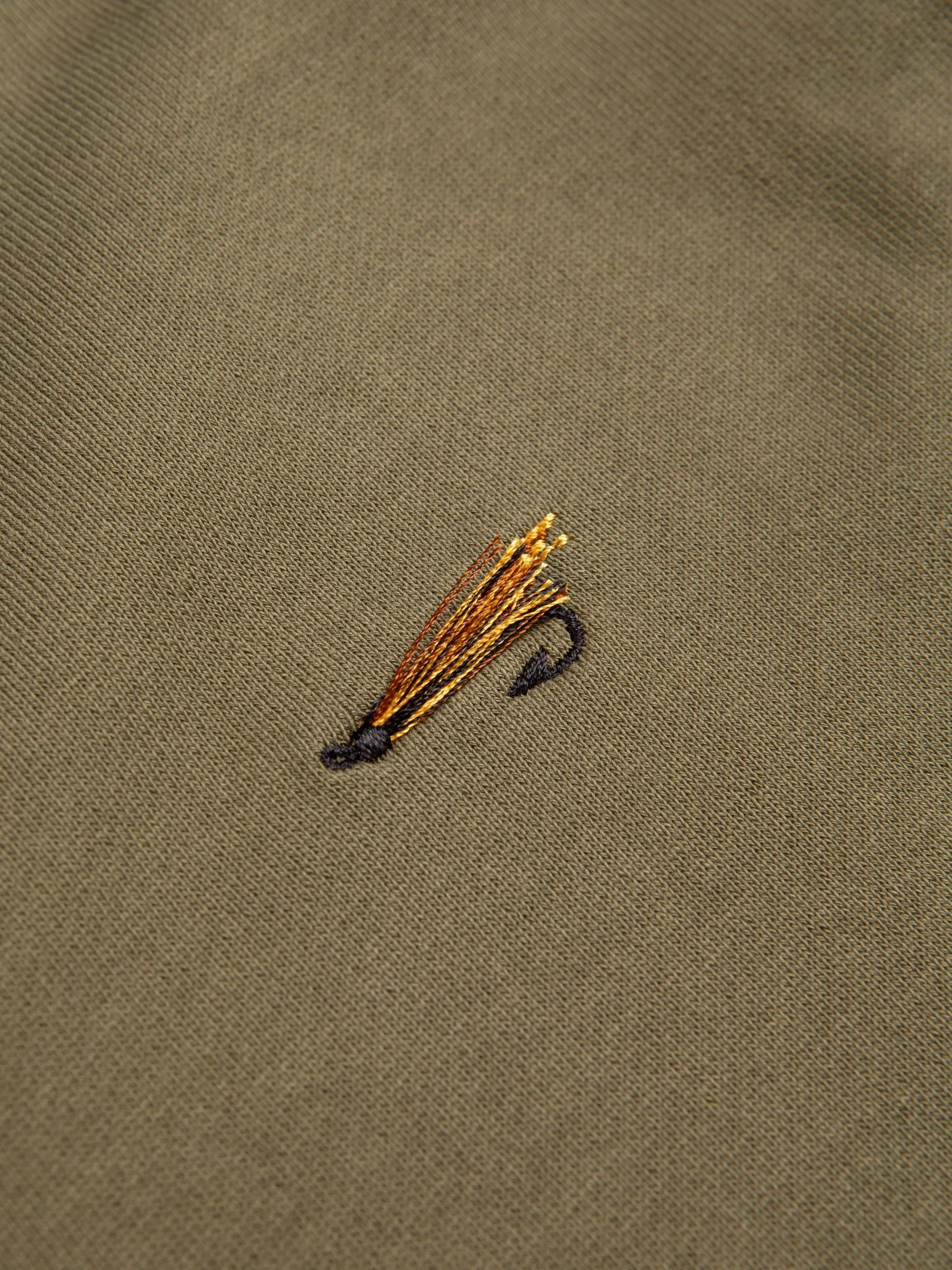 Stobhall Sweatshirt In Olive Cotton Fleeceback