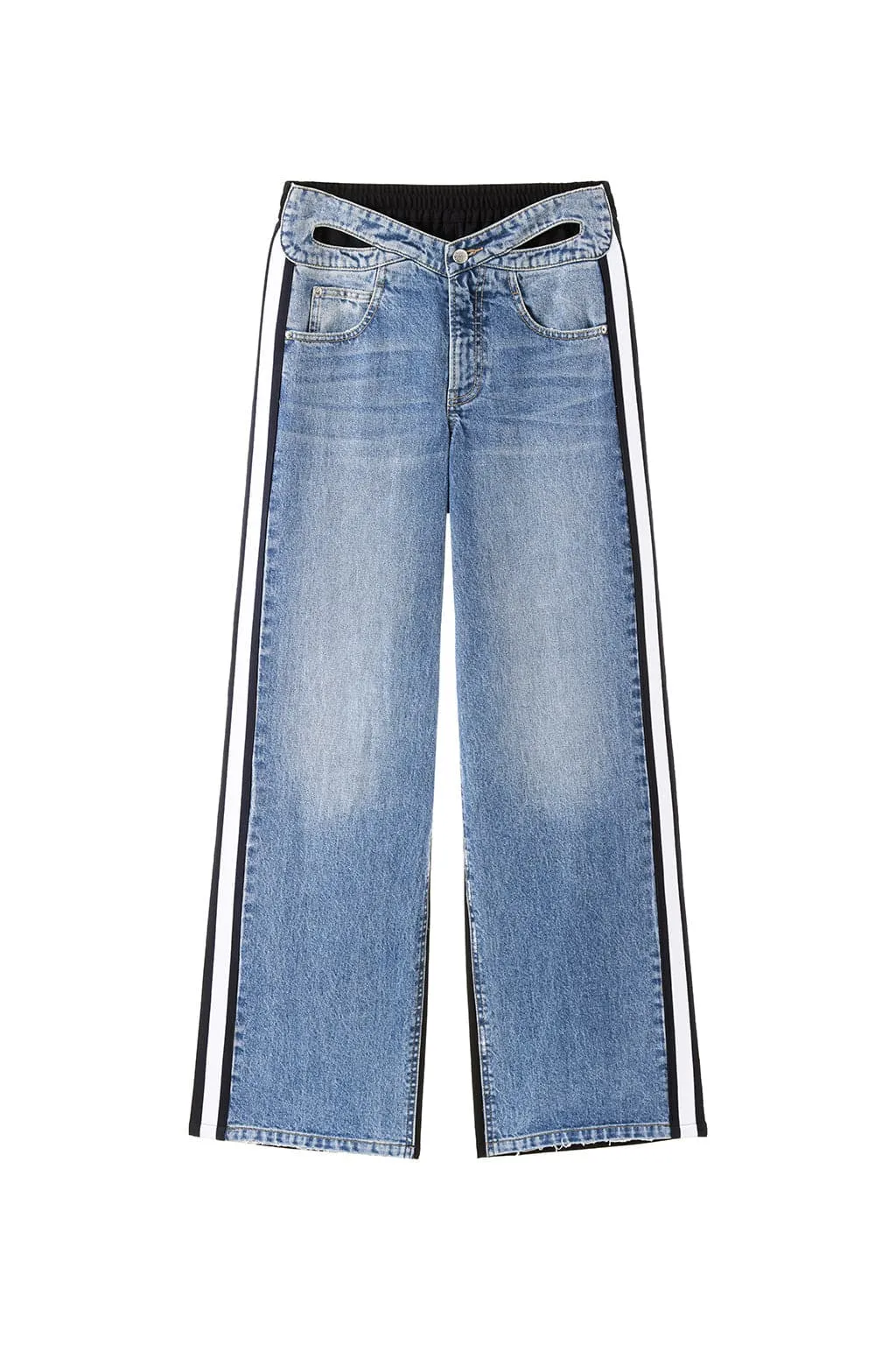 Stylish Jeans With Front And Back Patchwork