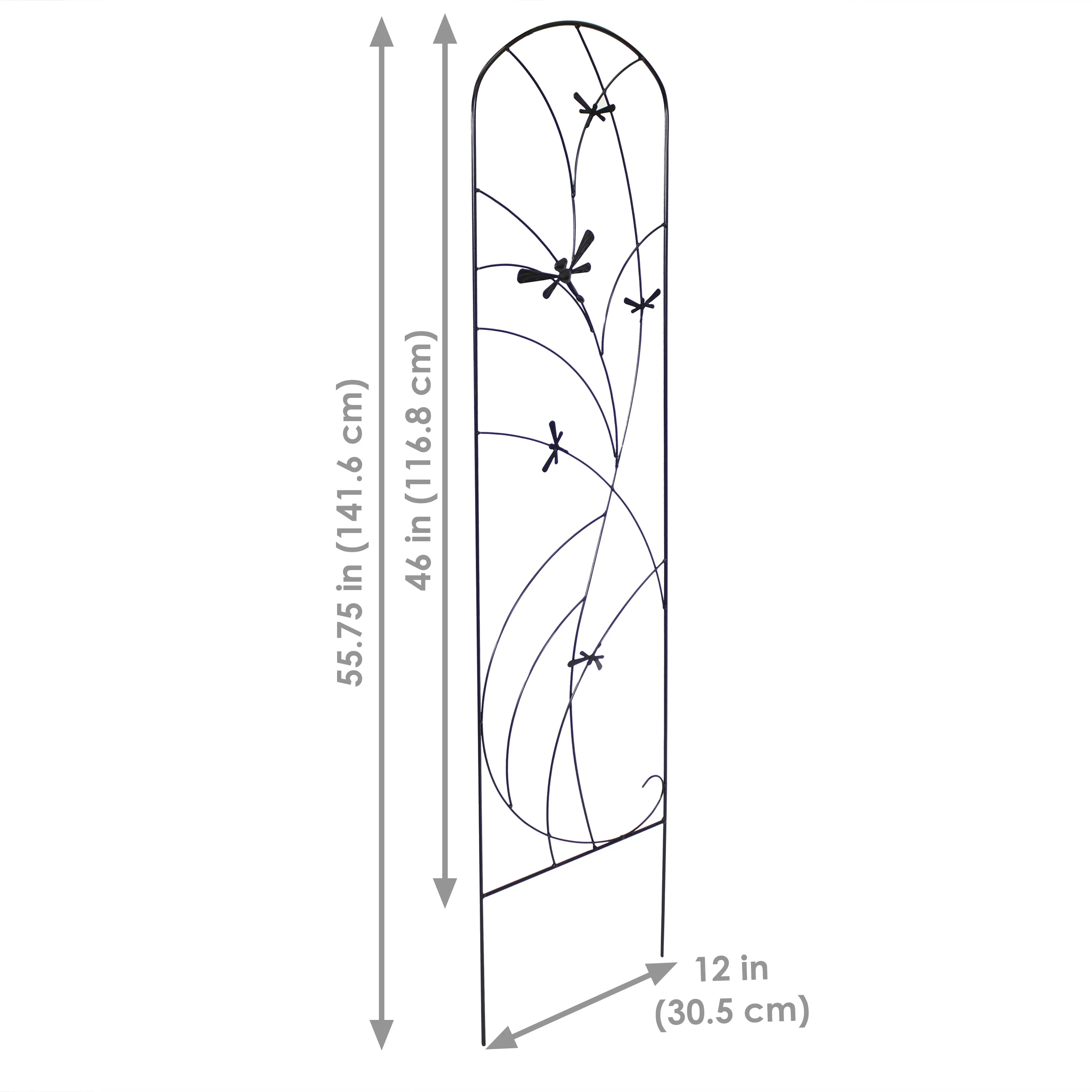 Sunnydaze 2-Piece Dragonfly Delight Metal Garden Trellis - 55"