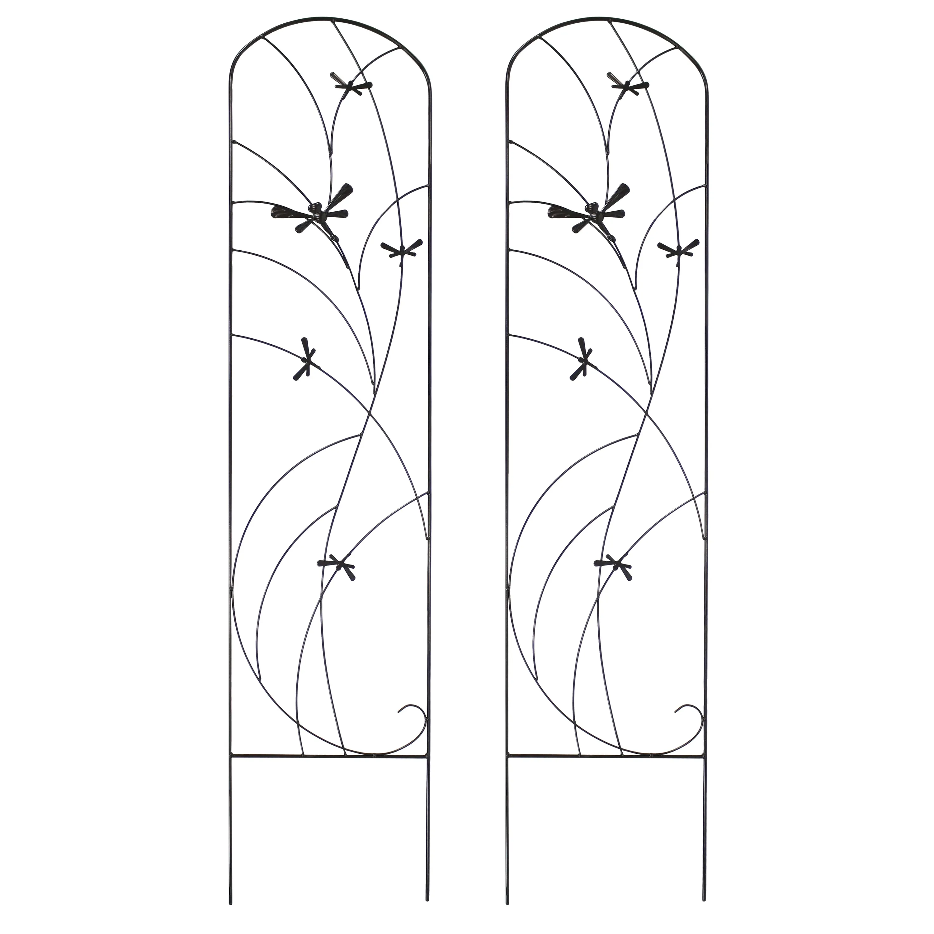 Sunnydaze 2-Piece Dragonfly Delight Metal Garden Trellis - 55"