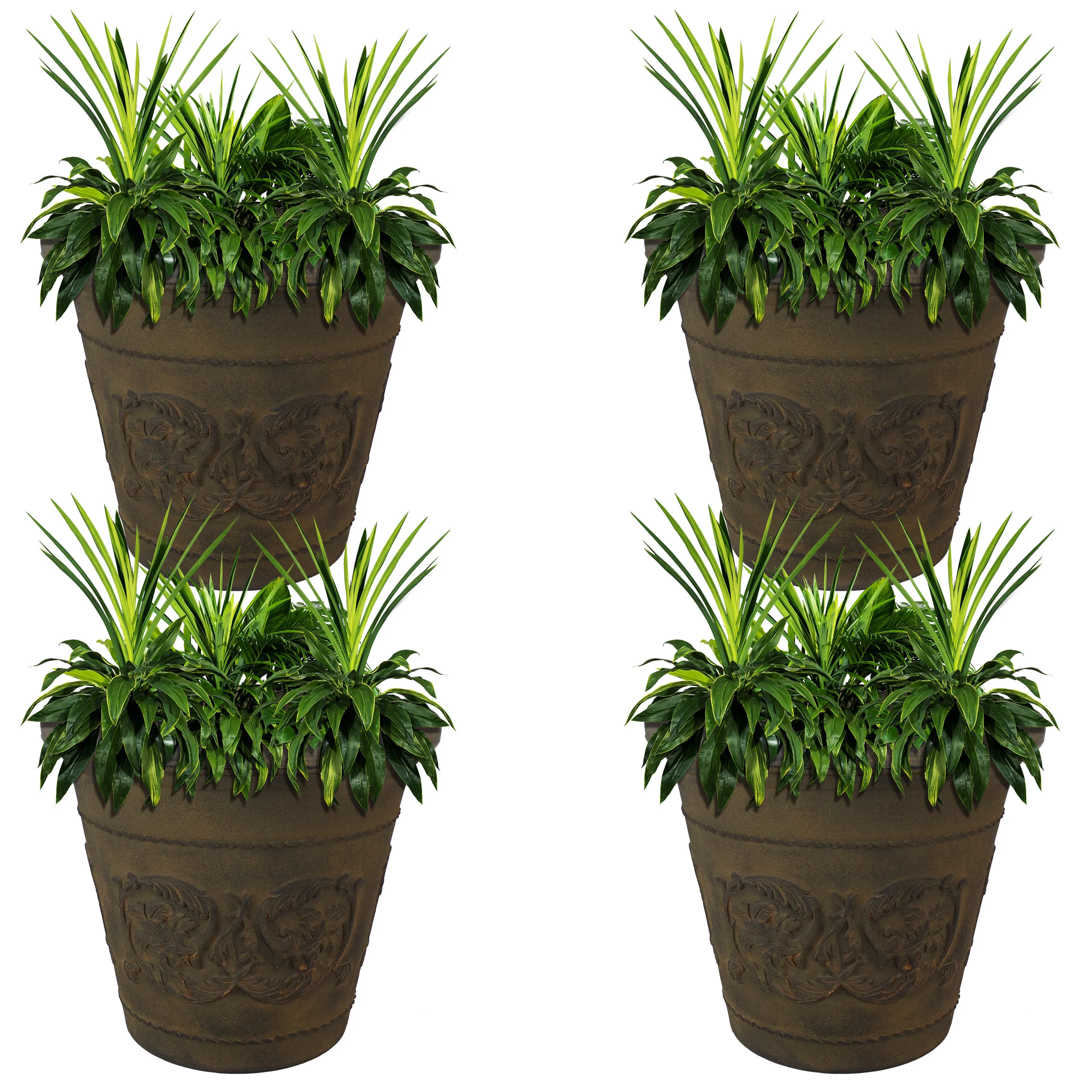 Sunnydaze Arabella Polyresin Outdoor Flower Pot Planter