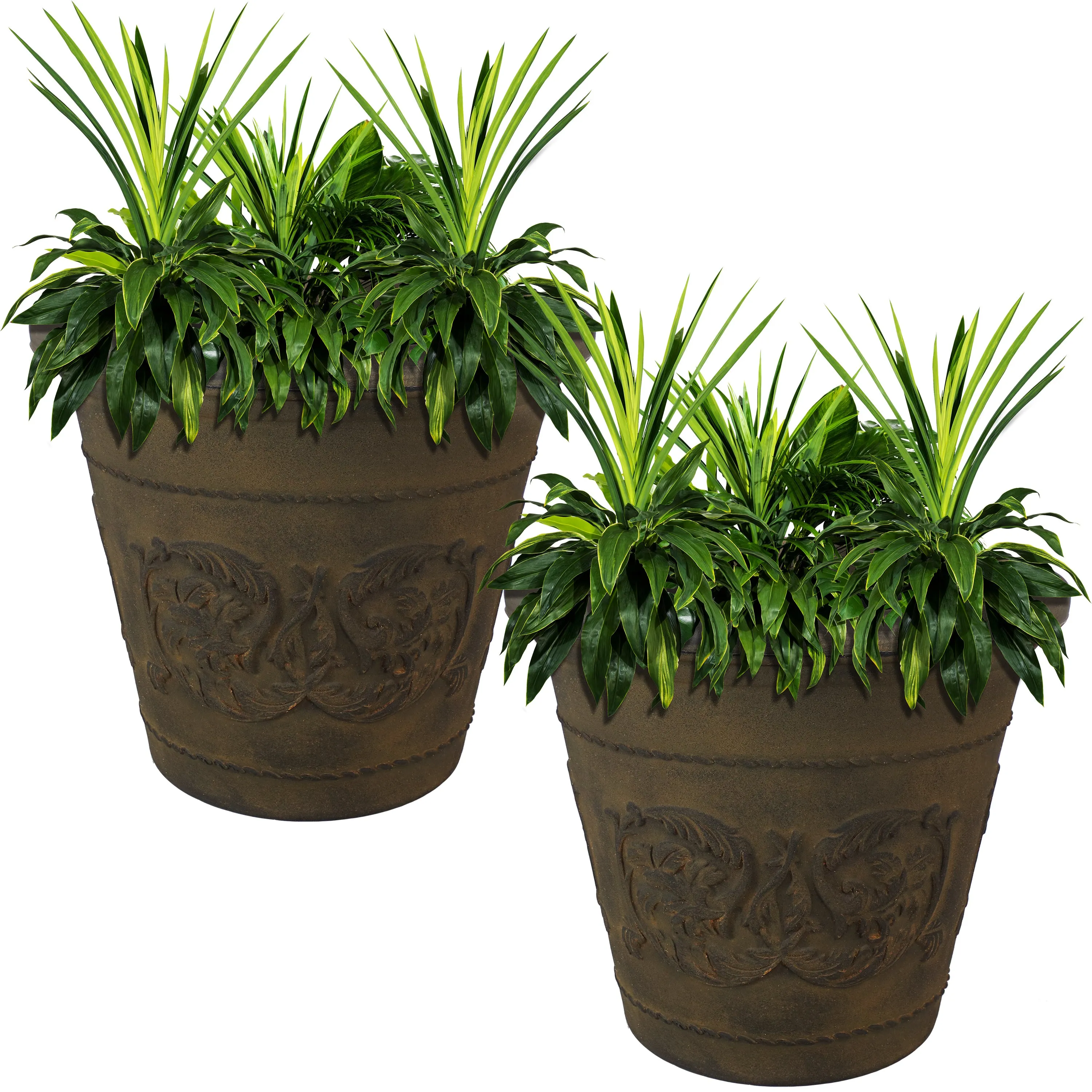 Sunnydaze Arabella Polyresin Outdoor Flower Pot Planter