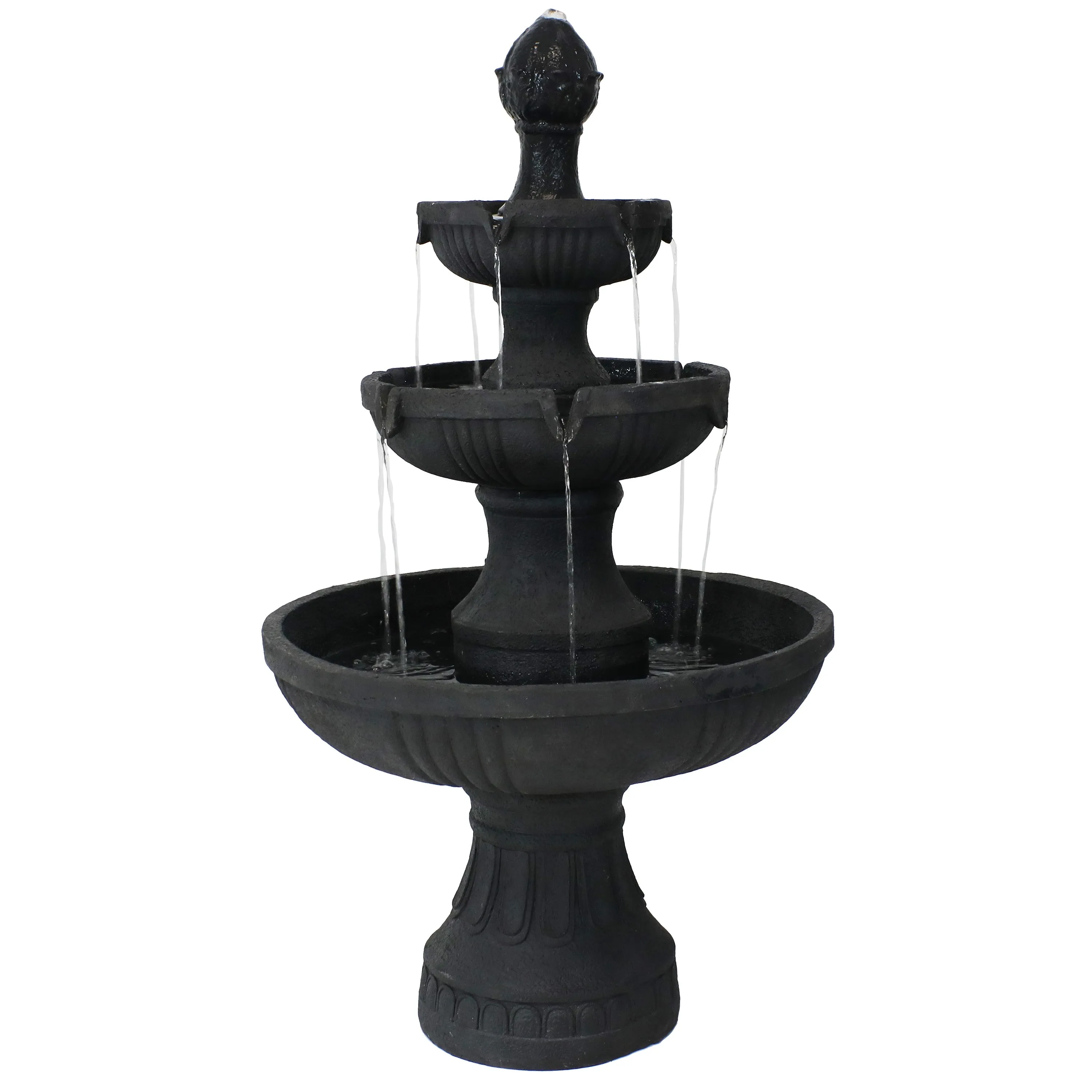 Sunnydaze Flower Blossom Outdoor Electric 3-Tier Water Fountain - 43" H