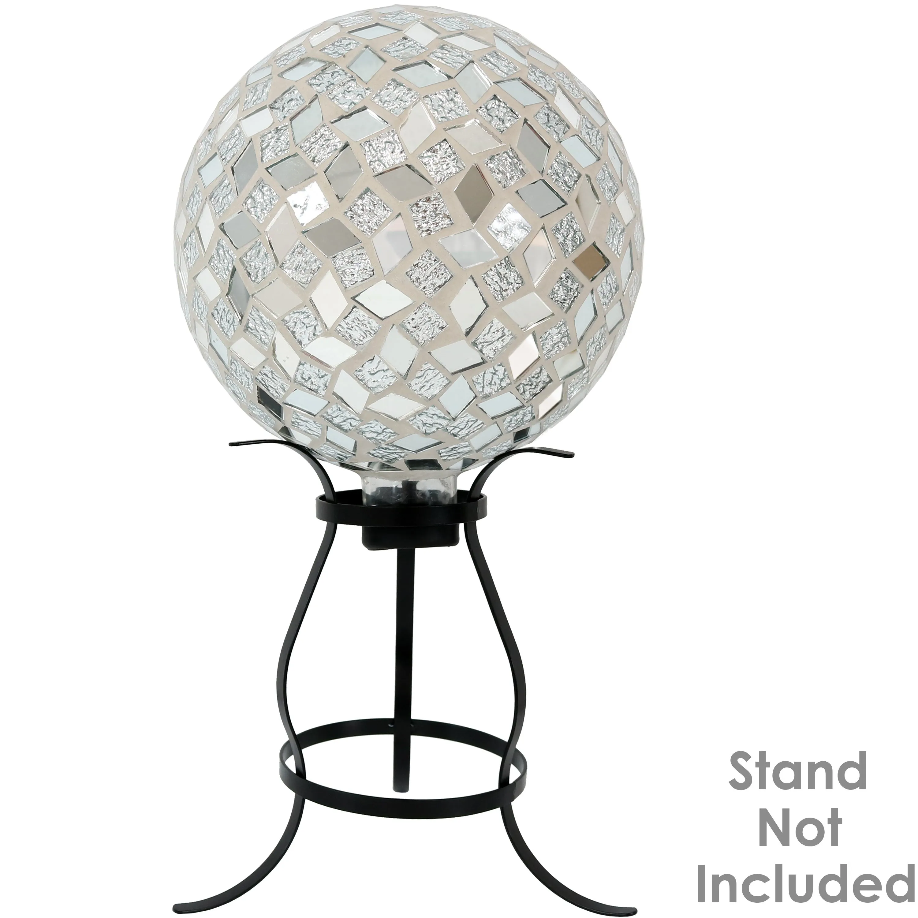 Sunnydaze Mirrored Diamond Mosaic Gazing Globe Ball - 10"