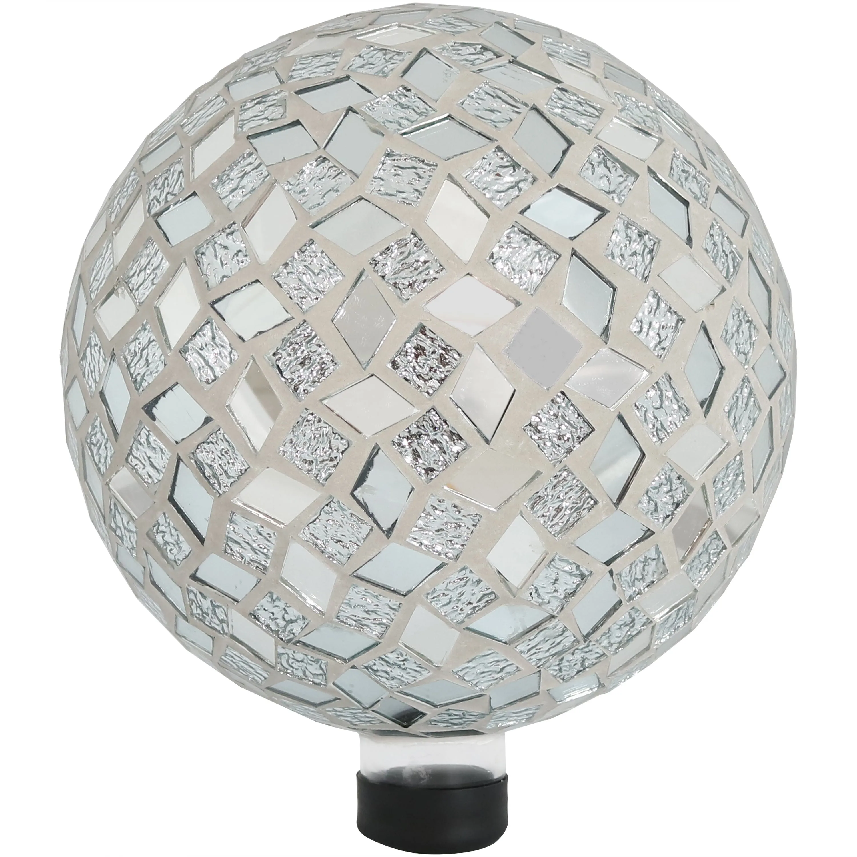 Sunnydaze Mirrored Diamond Mosaic Gazing Globe Ball - 10"