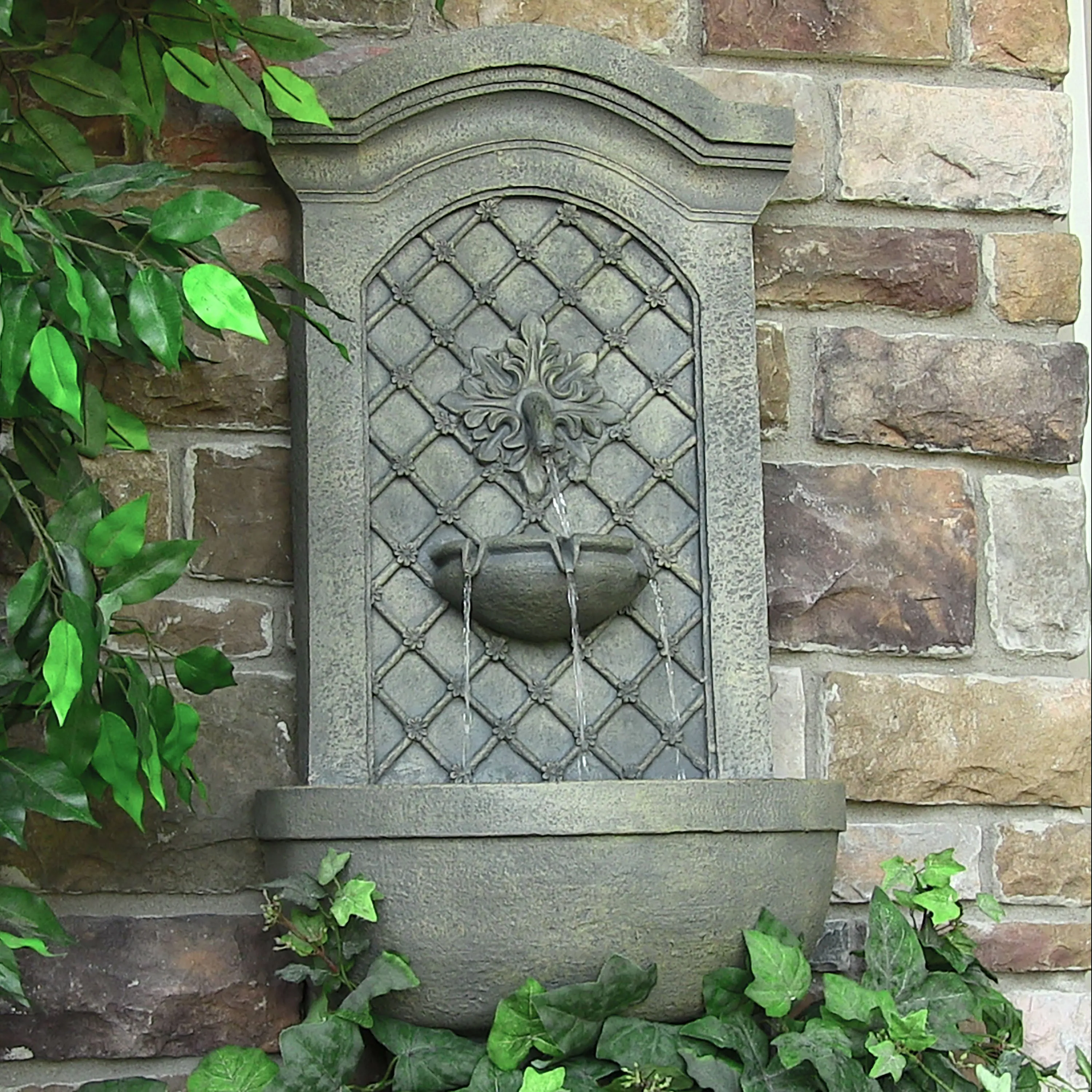 Sunnydaze Rosette Solar Wall Fountain