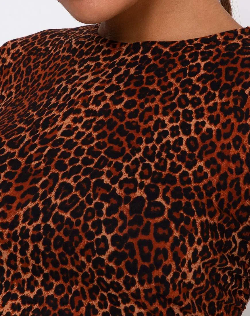 Tasya Top in Ditsy Leopard Orange