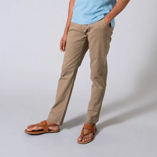 Tawny Birch Beige Cotton Lycra Stretch Chinos