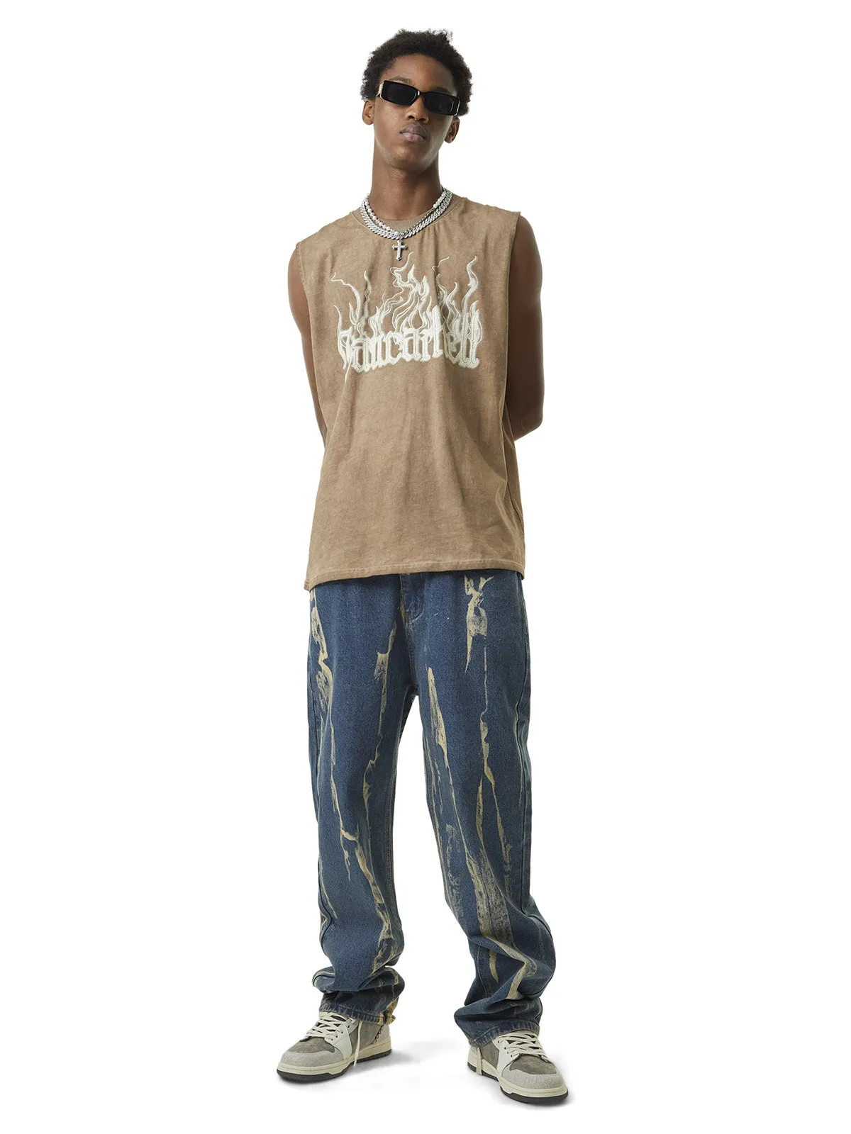 Thesupermade Lightning Flying Tie-Dye Hip-Hop Jeans