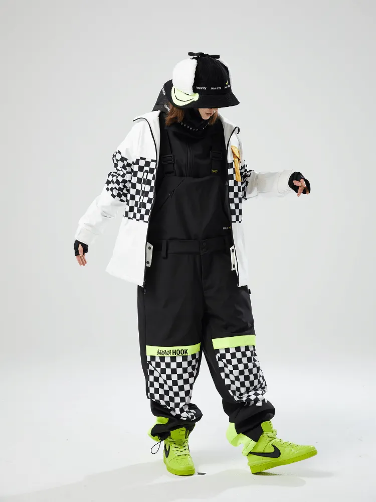 Tolasmik X Banana Hook Premium Chess Baggy Bib Pants - Unisex