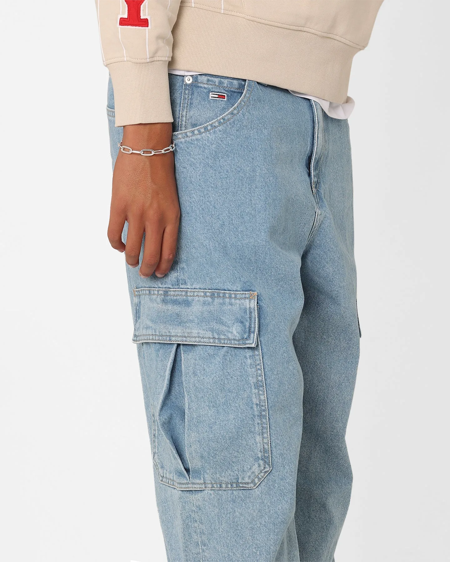 Tommy Jeans Aiden Baggy Cargo Jeans Denim Light