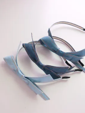 Trendsetter's denim halo bow hairband