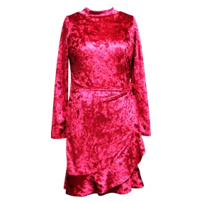 Tween Crushed Velvet Wrap Dress