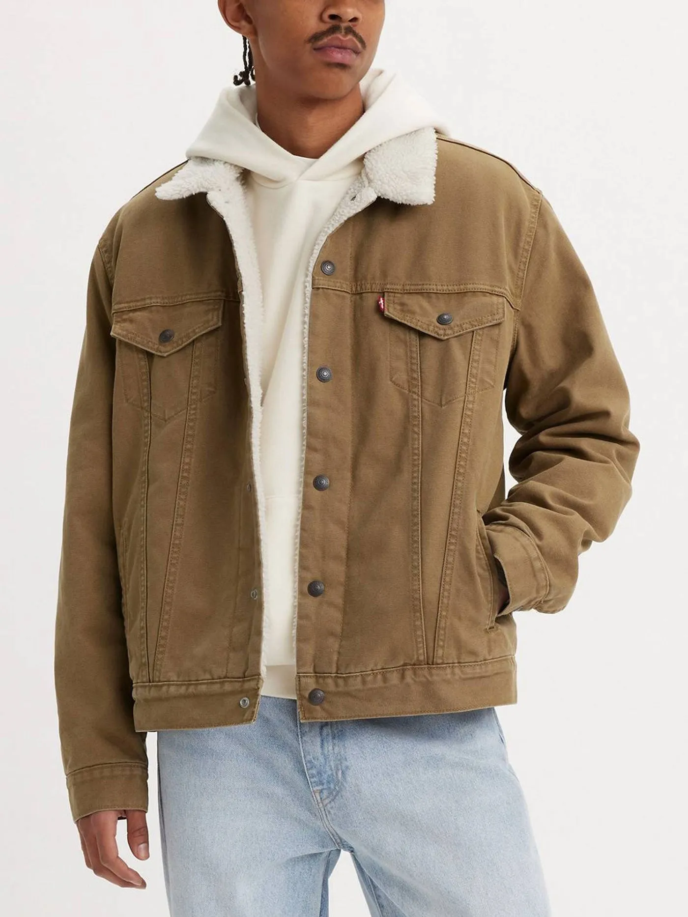 Type 3 Sherpa Trucker Washed Cougar Canvas Jacket