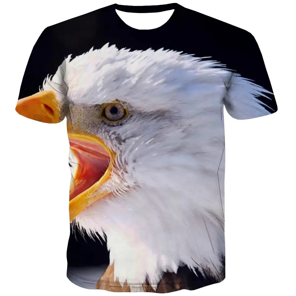 USA T-shirt Men Animal Tshirts Novelty Raptor Tshirts Cool Fly T-shirts 3d Eagle Tshirts Casual