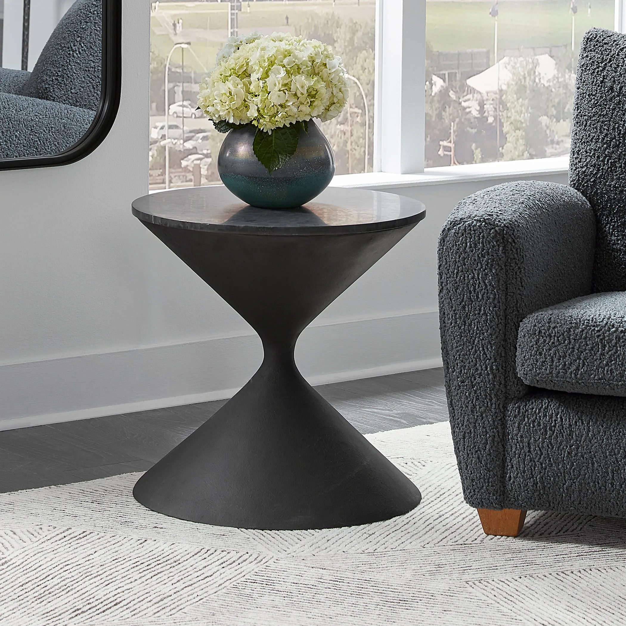 Uttermost Time's Up Hourglass Shaped Side Table