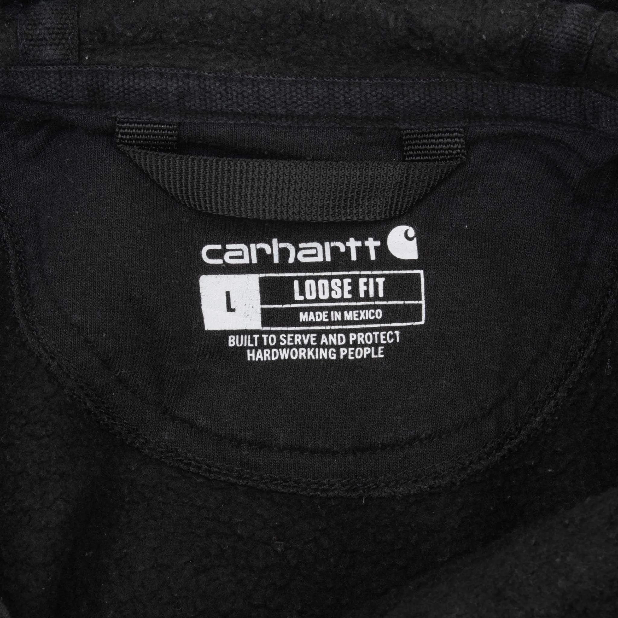 VINTAGE CARHARTT CLASSIC BLACK HOODIE SWEATSHIRT LARGE