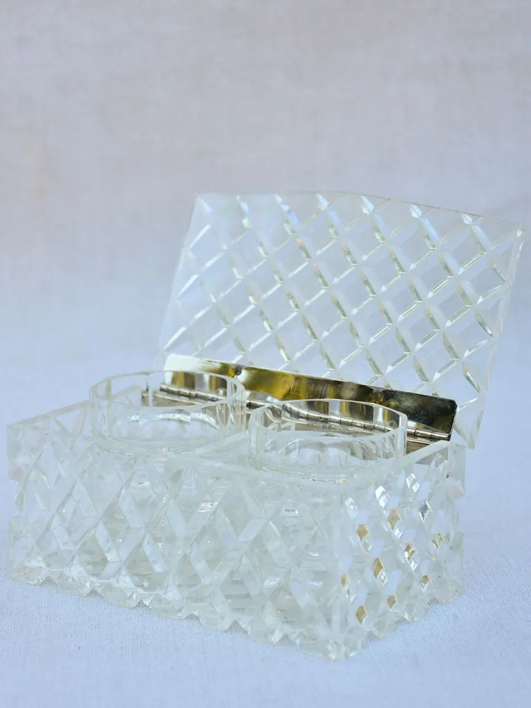 Vintage French jewelry box with two compartments - plexiglass