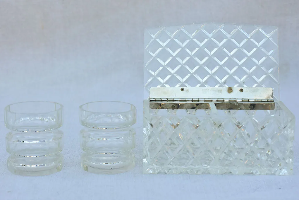 Vintage French jewelry box with two compartments - plexiglass