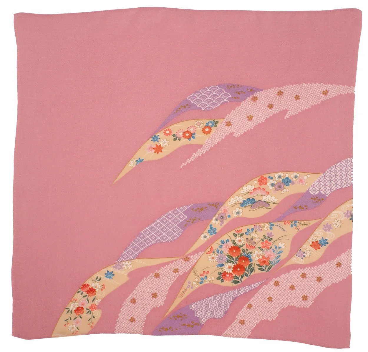 Vintage Japanese Kimono Silk and Rayon Gift Wrap Scarf