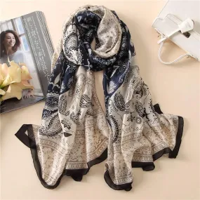 Vintage Print Women  Soft Scarf