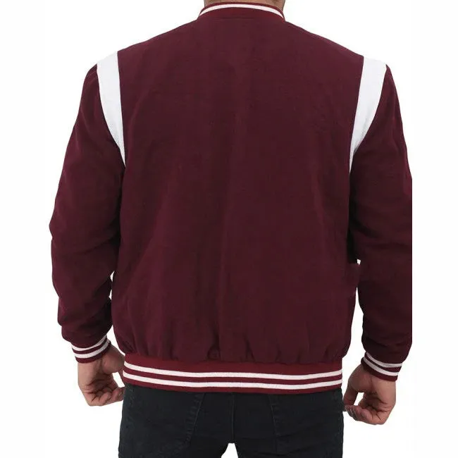 White and Maroon Letterman Jacket