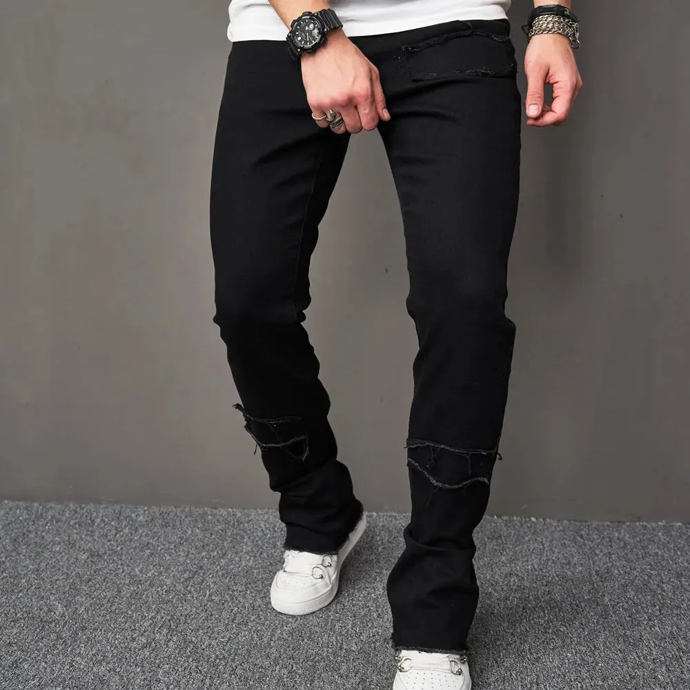 WIAOFELLAS Streetwear Stylish Ripped Men Black Skinny Pencil Jeans Male Stretch Slim Holes Casual Denim Trousers Men's Clothes