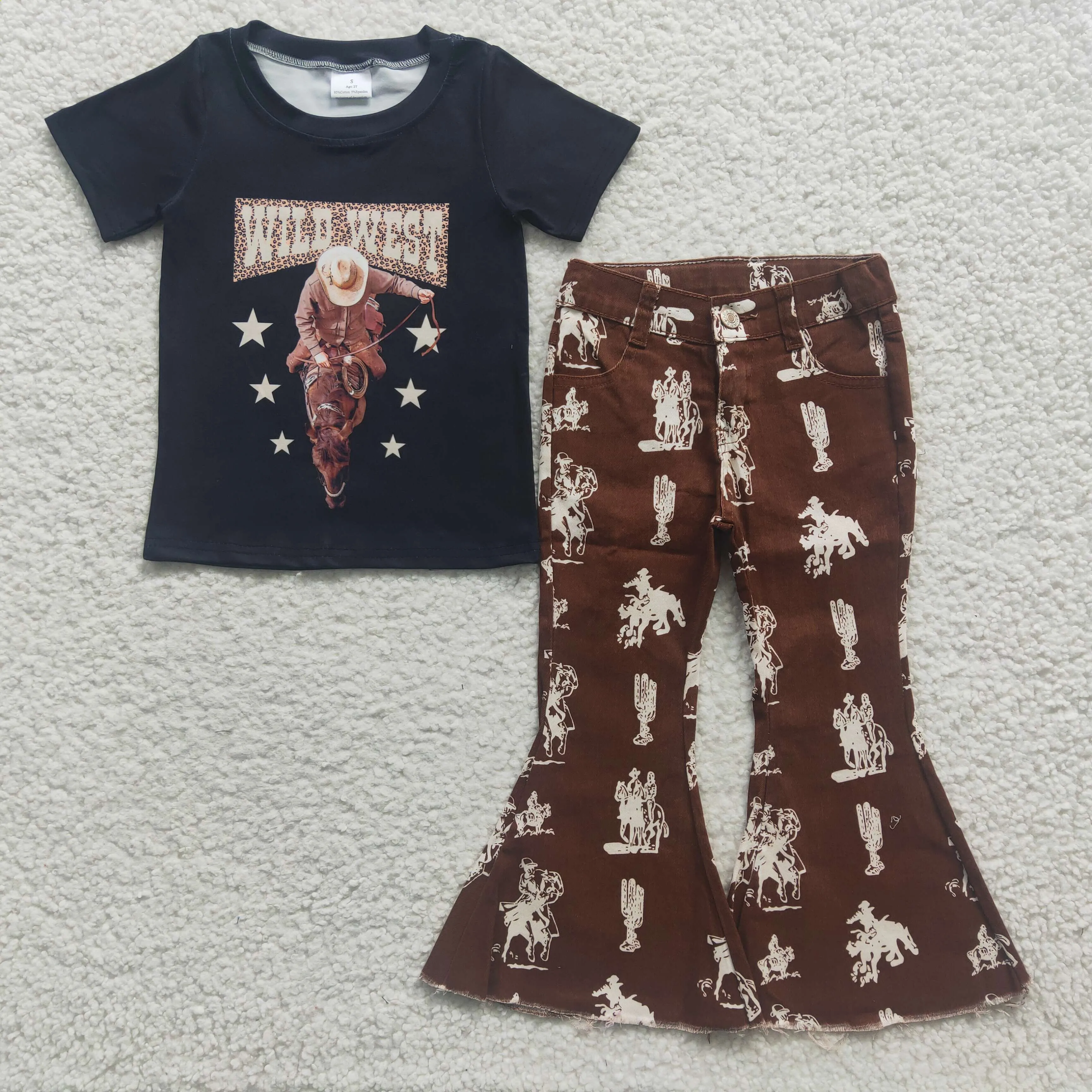 Wild West t-shirts brown jeans set GSPO0568