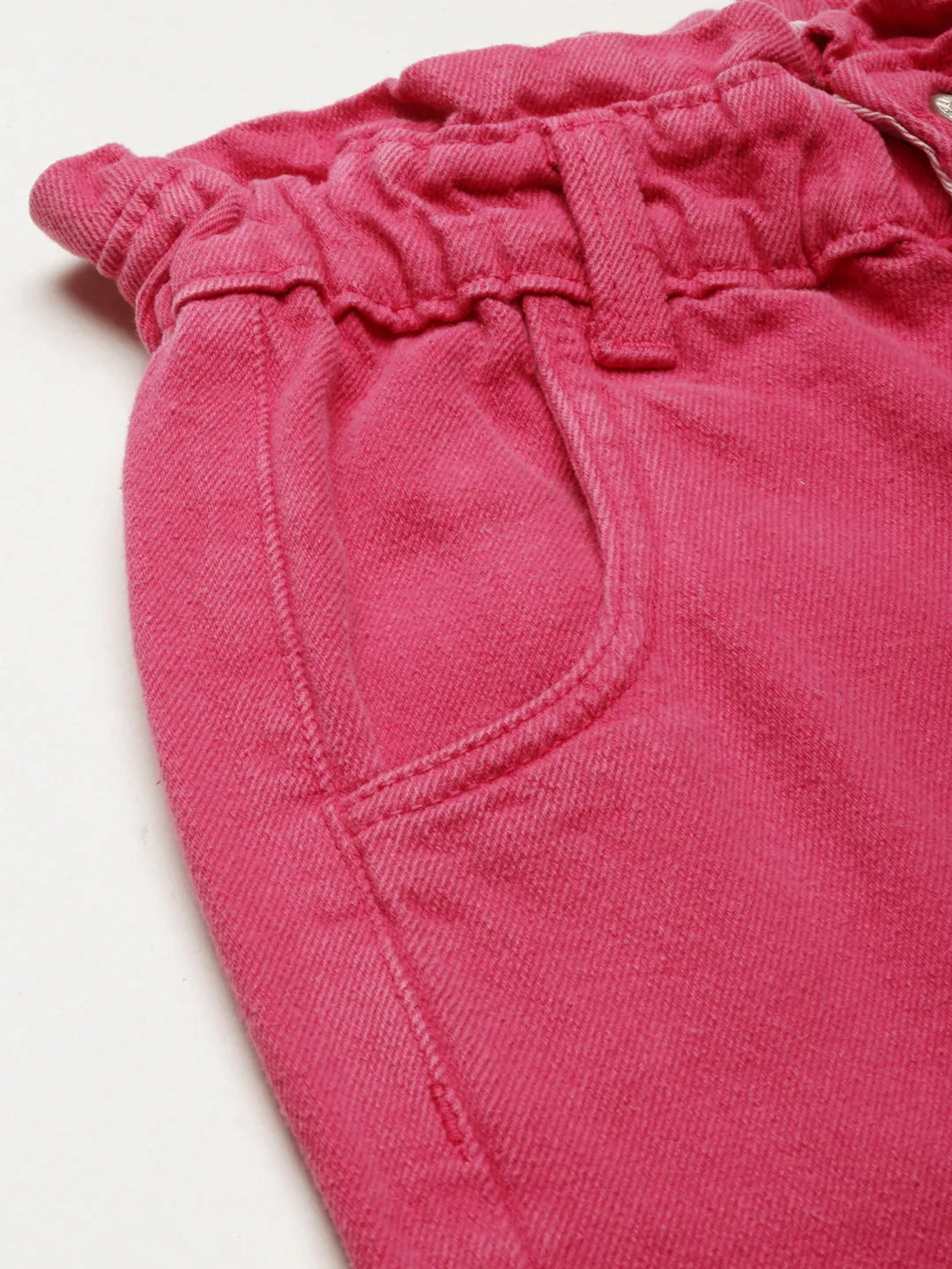 Women Fuchsia Solid Regular Fit Denim Jeans