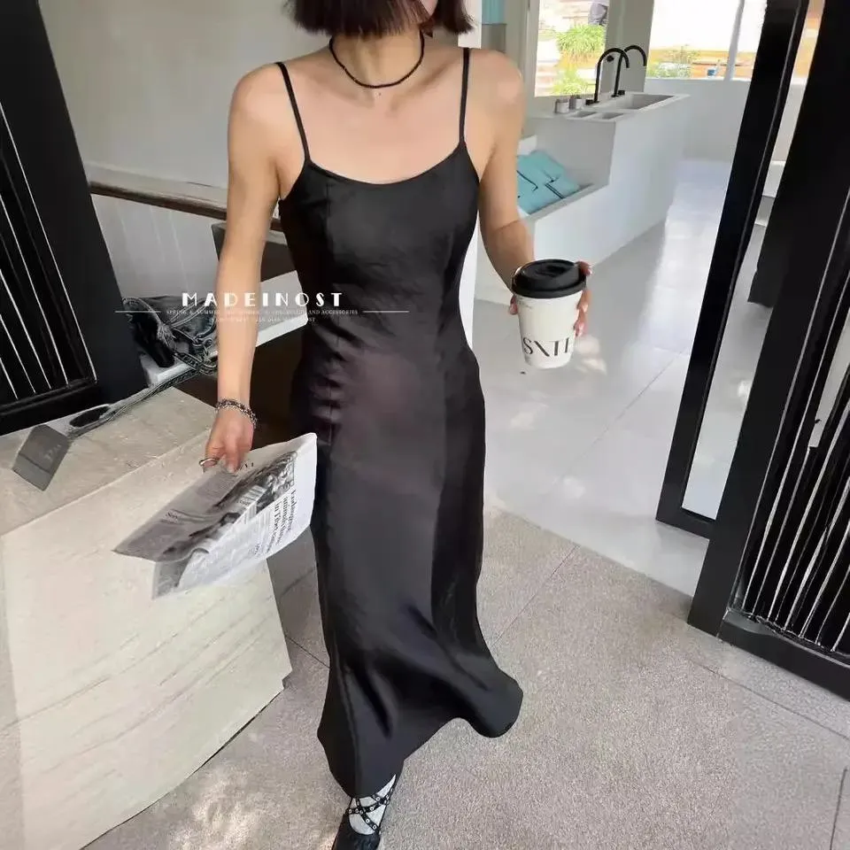 Women Sleeveless Maxi Dress Slip Dress L 58743