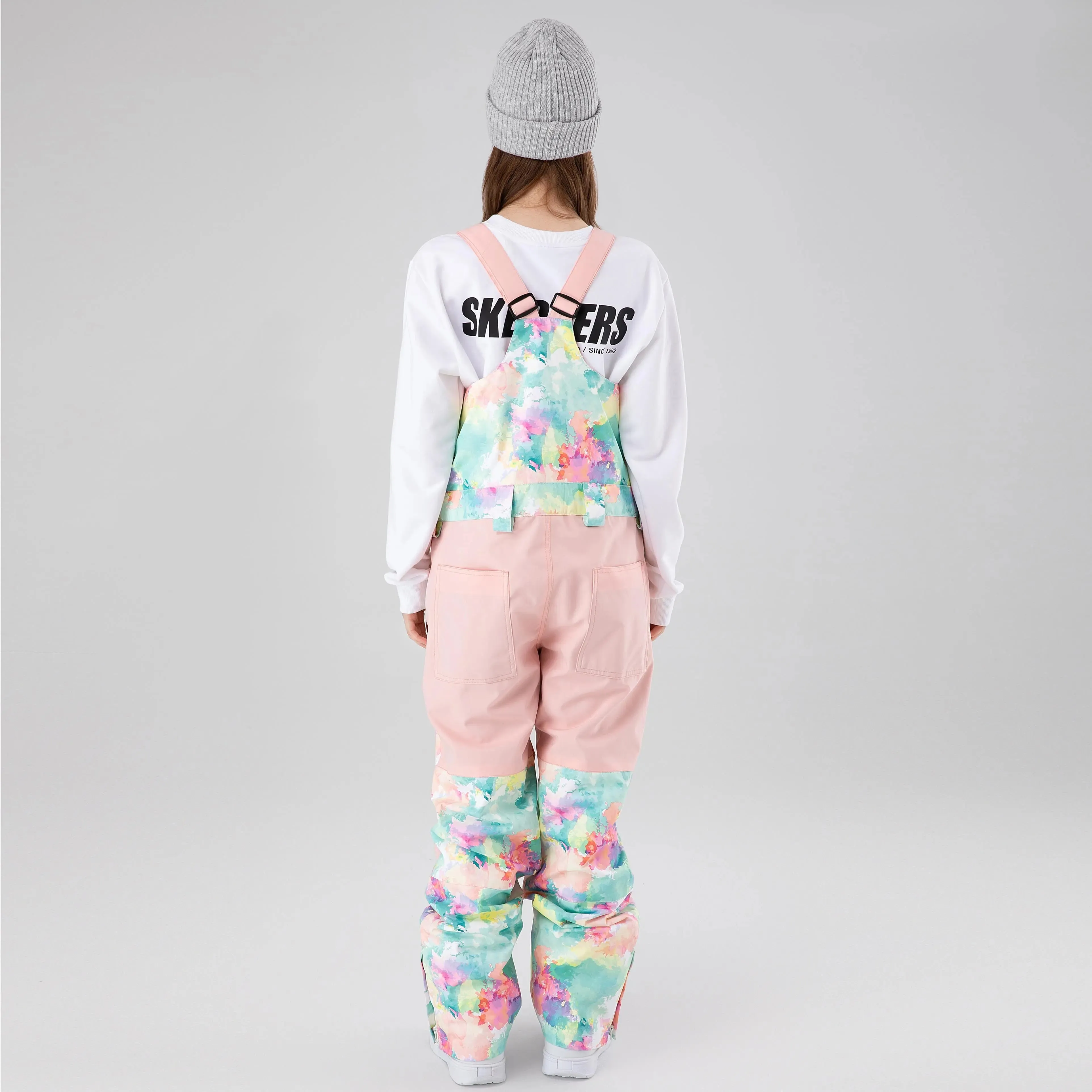 Women Tie Dye Ski Overall Bib Pants