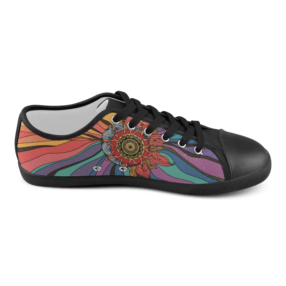 Women's Dream Catcher Psychedelic Print Canvas Low Top Shoes