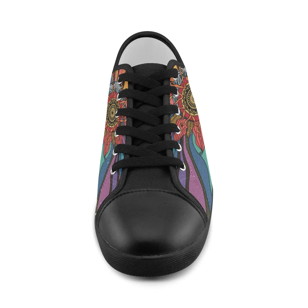 Women's Dream Catcher Psychedelic Print Canvas Low Top Shoes