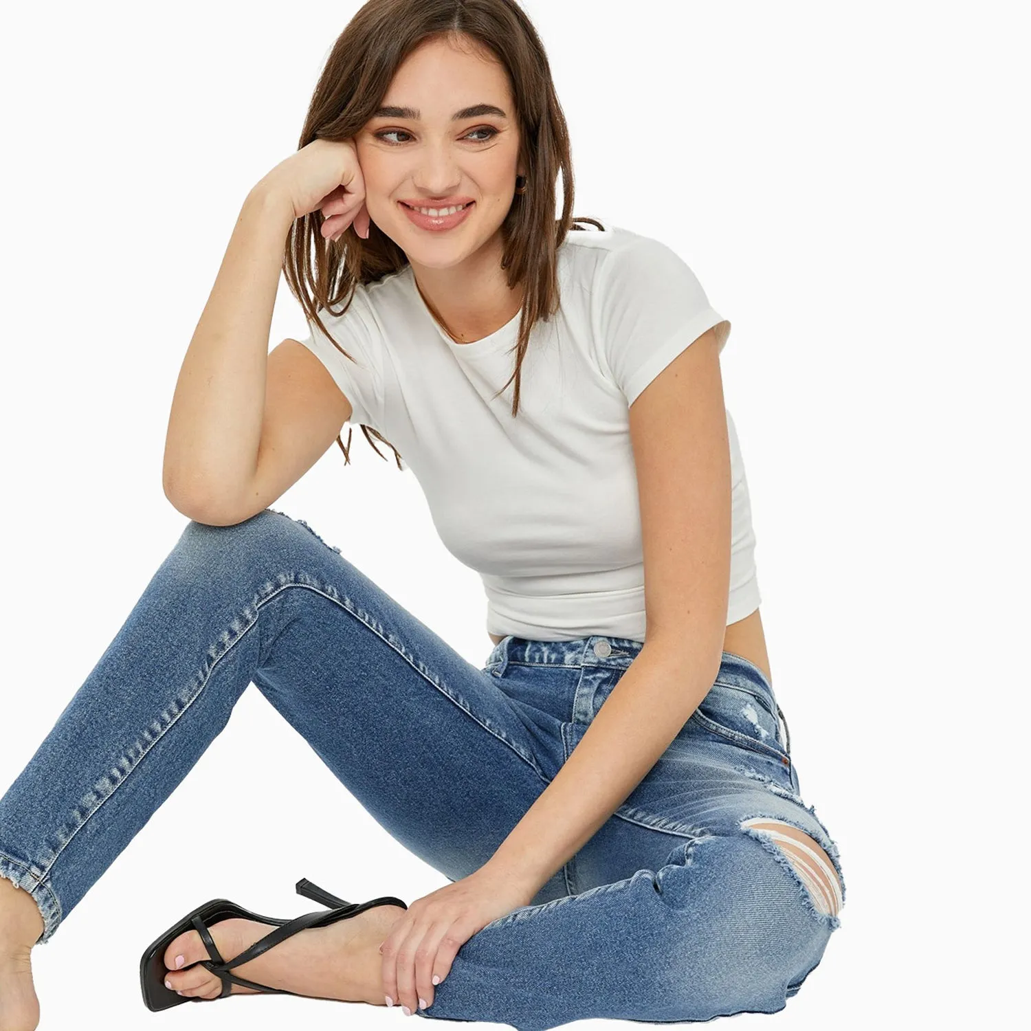 Women's Low Rise Of Mom Skinny Denim Pant