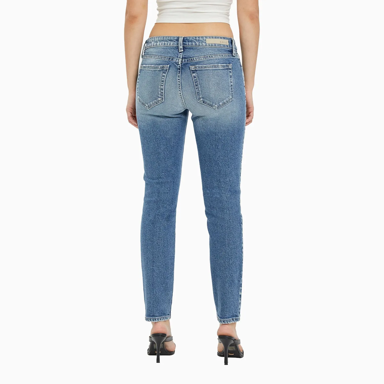 Women's Low Rise Of Mom Skinny Denim Pant