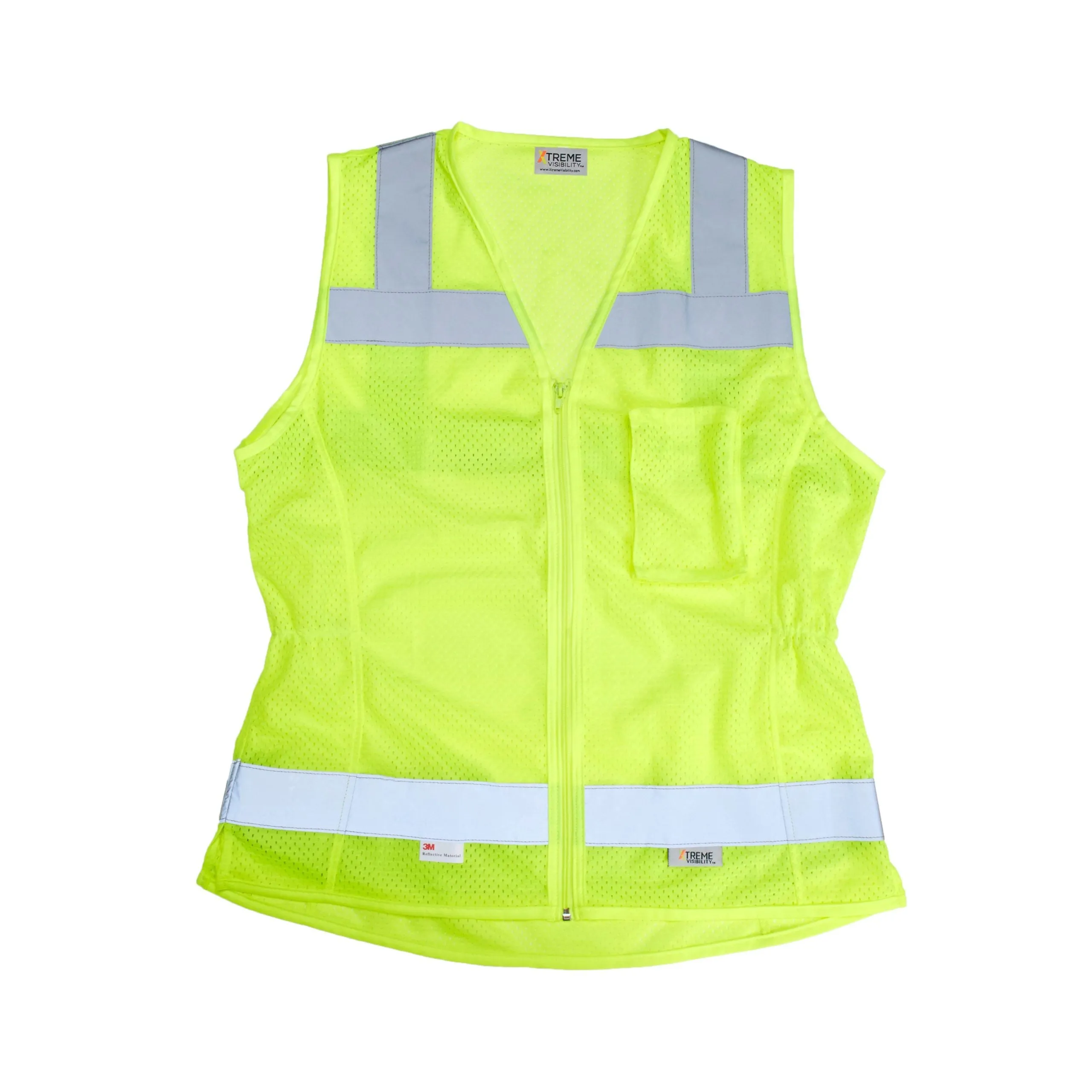 Xtreme Visibility XTREME VALUE WOMEN’S FITTED CLASS 2 ZIP VEST (YELLOW AND PINK)