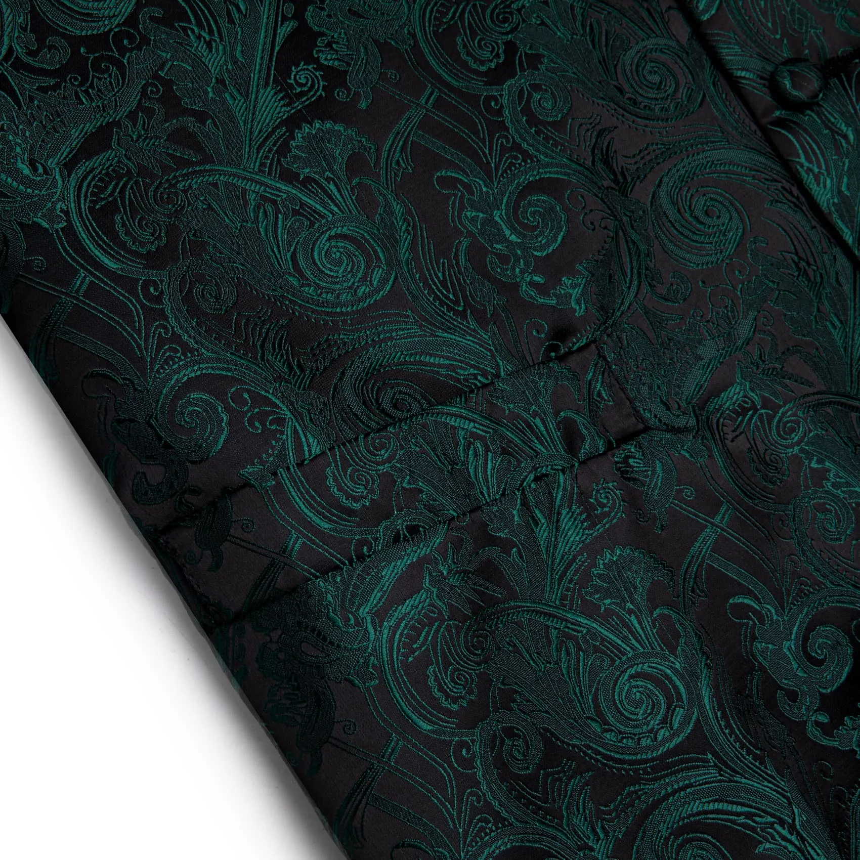 YourTies Sleeveless Wedding Waistcoat Paisley Dark Green Vest Tie Set