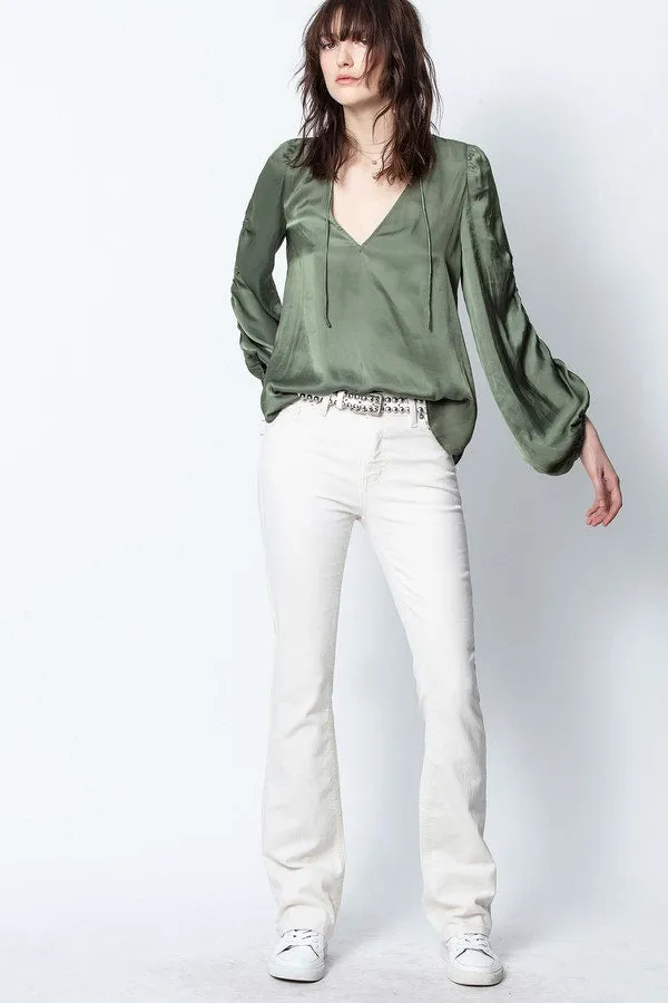 Zadig & Voltaire - Twenty Satin Top in Kaki