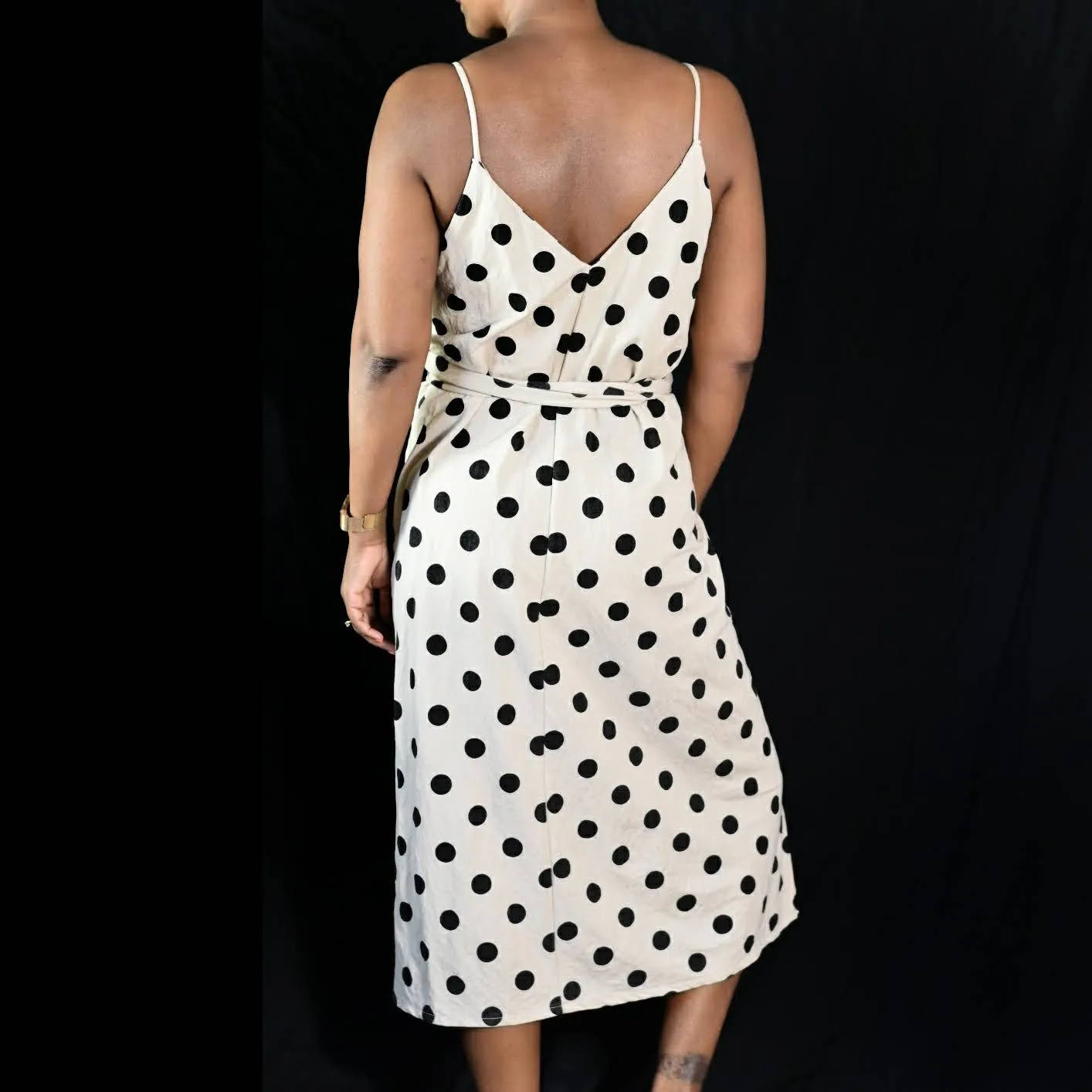 Zara Polka Dot Wrap Dress Size Medium