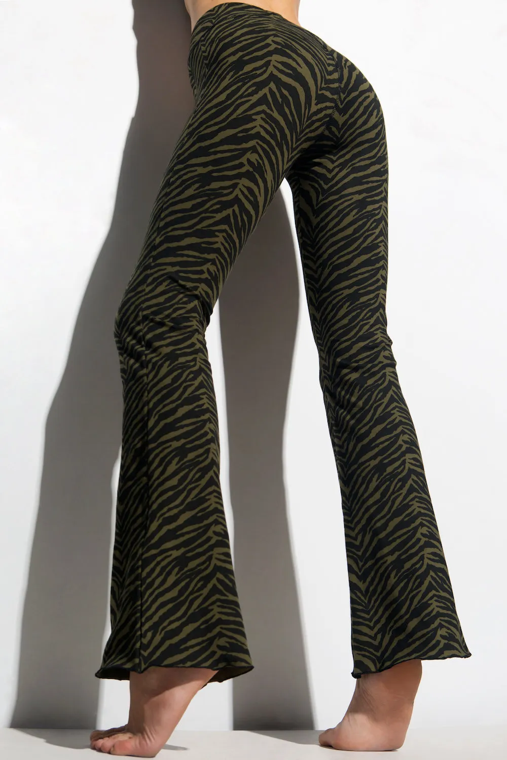 Zebra Flares - Olive Black