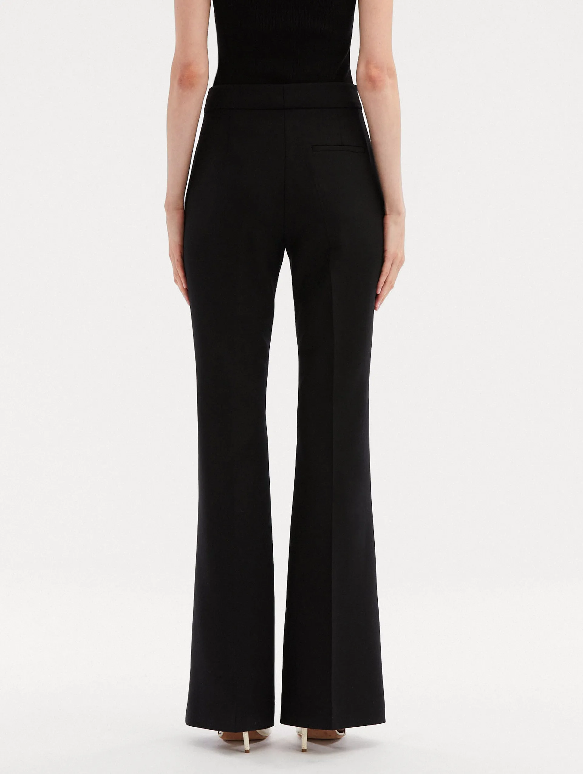 Zip Front Flare Leg Pant